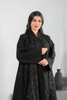 عباية كريب فاخر تطريز نحاس دبل كلوش