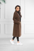 جاكيت شتوي رسمي طويل يصل لأسفل الركبة بياقة مطوية...