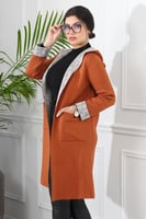 جاكيت شتوي رسمي طويل يصل للركبة مزود بنقشة مميزة ع...