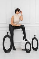 هاينك نسائي بلا أكمام ذات ياقة مدورة متعدد الألوان