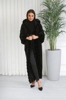 فروة شتوية طويلة مبطنة بالفرو من الداخل بلمعة من ا...