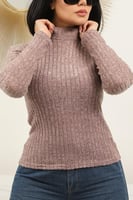 هاينك نسائي بأكمام طويلة ونصف الياقة المدورة