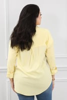 قميص نسائي بأكمام طويلة وطول يغطي الورك