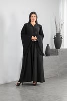 عباية كريب كم كسرات كامل كريستال اسود ف الامام