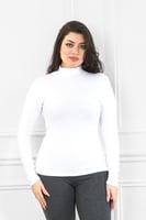 توب قطن بأكمام طويلة وياقة عالية