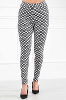 بنطال قطني سكيني بخصر مطاطي مزين بنقشة ورود