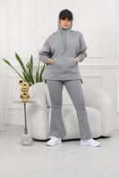 ترنج شتوي كاجوال توب عريض وبنطال ضيق من الأعلى ويت...