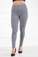 بنطال قطني سكيني بخصر مطاطي مزين بنقشة ورود