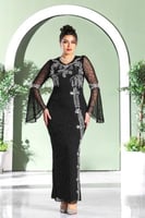 فستان سهرة طويل ستراس