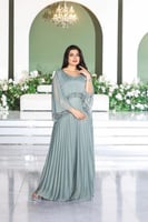 فستان سهرة طويل بكسرات