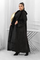 فروة شتوية طويلة مبطنة بالفرو من الداخل موحدة اللو...