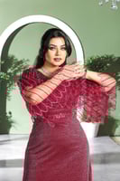 فستان سهرة بأكمام شيفون