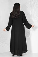 عباية مغلق قماش كريب انترنت كسرات في الأمام والخلف