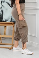 بنطال كاجوال نسائي كارجو بجيوب جانبية