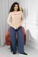 تيشرت نسائية كاجوال بأكمام طويلة بفتحات للإبهام في...