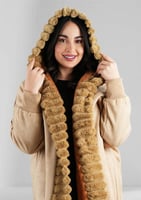 فروة شتوية بأكمام مضغوطة