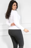 توب قطن بأكمام طويلة وياقة مدورة