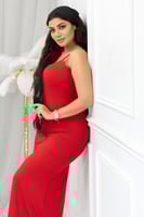 فستان قطني طويل