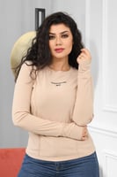 تيشرت نسائية كاجوال بأكمام طويلة بفتحات للإبهام في...