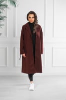 جاكيت شتوي رسمي طويل يصل لأسفل الركبة بياقة مطوية...