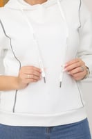 هودي سادة بأكمام طويلة وغطاء للرأس