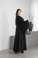 عباية كريب كم كسرات كامل كريستال اسود ف الامام