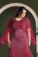 فستان سهرة بأكمام شيفون