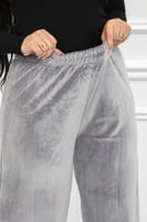 بنطال كاجوال نسائي مخمل بخصر مطاطي