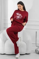 ترنج شتوي كاجوال بنطال مع تيشيرت بقصة مريحة