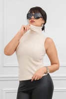 هاينك نسائي بلا أكمام ذات ياقة مدورة متعدد الألوان