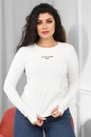 تيشرت نسائية كاجوال بأكمام طويلة بفتحات للإبهام في...