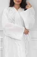 عباية ملونة دبل فيس قماش تل مشجر نص كلوش لف