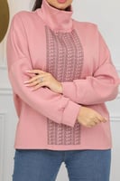 بلوزة نسائية أكمام طويله بياقة مرتفعة