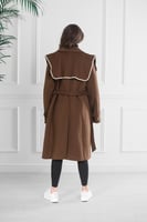 جاكيت شتوي كلاسيكي طويل يصل لأسفل الركبة مزدوج الص...