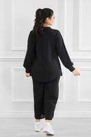 طقم كاجوال بأكمام طويلة وياقة