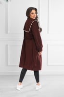 جاكيت شتوي كلاسيكي طويل يصل لأسفل الركبة مزدوج الص...