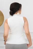 هاينك نسائي بلا أكمام ذات ياقه قصيرة