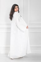 عباية ملونة دبل فيس قماش تل مشجر نص كلوش لف