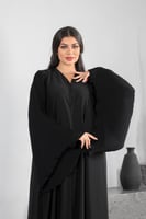 عباية كريب كم كسرات كامل كريستال اسود ف الامام