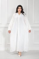 عباية ملونة دبل فيس قماش تل مشجر نص كلوش لف