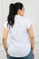 قميص نسائي بأكمام قصيرة وجيب