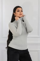 هاينك نسائي صوف موحدة اللون عنق عالي