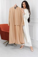 طقم نسائي من ثلاث قطع جاكيت طويل