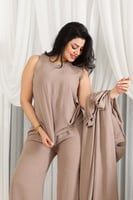 طقم كاجوال كم طويل 3 قطع