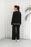 ترنج شتوي كاجوال بأكمام طويلة وياقة مدورة وجيب صغي...