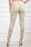 بنطال جينز خصر متوسط مطاطي وقصة ضيقة حتى الكاحل