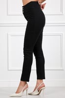 بنطال جينز خصر متوسط بأزرار وسحاب بقصة ضيقة حتى ال...