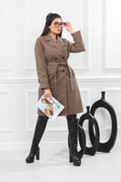 جاكيت شتوي كلاسيكي طويل يصل للركبة مزدوج الصدر