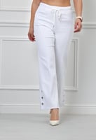 بنطال جينز خصر متوسط برباط مطاطي بقصة واسعة حتى ال...