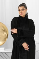 فروة شتوية طويلة صوف ناعم مبطنة بالفرو من الداخل و...